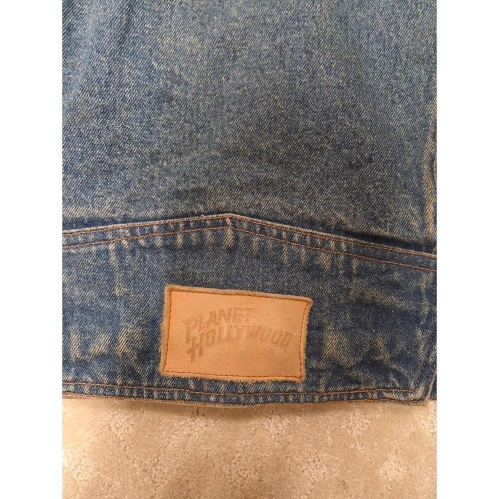 Vintage Planet Hollywood Denim Jacket Womens Small Nashville 90s Oversized Jean - Picture 3 of 11